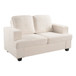 Modern Loveseat, Comfortable 2 Seater Couch With Deep Seating, Loose Back Cushions, Wide Arms - Ivory