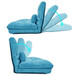 Double Chaise Lounge Sofa Floor Couch And Sofa With Two Pillows - Blue
