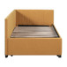 Upholstered Daybed With Trundle Twin Size Sofa Bed Frame No Box Spring Needed, Linen - Yellow