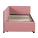 Upholstered Daybed With Trundle Twin Size Sofa Bed Frame No Box Spring Needed, Linen - Pink