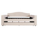 Full Size Upholstered Daybed With Storage Armrests, Trundle And Latest Integrated Bluetooth Audio System, Teddy Fleece - Beige