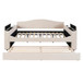 Full Size Upholstered Daybed With Storage Armrests, Trundle And Latest Integrated Bluetooth Audio System, Teddy Fleece - Beige