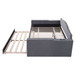 Full Size Upholstered Daybed With Storage Armrests, Trundle And Latest Integrated Bluetooth Audio System, Teddy Fleece - Gray