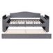 Full Size Upholstered Daybed With Storage Armrests, Trundle And Latest Integrated Bluetooth Audio System, Teddy Fleece - Gray