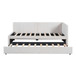 Twin Size Sofa Bed Upholstered Daybed With Trundle Frame No Box Spring Needed, Linen - Beige