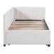 Twin Size Sofa Bed Upholstered Daybed With Trundle Frame No Box Spring Needed, Linen - Beige