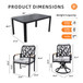 7 Pieces Outdoor Patio Furniture Set, 4 Dining Chairs & 2 Swivel Rockers Sunbrella Fabric, Rectangular Table With Umbrella Hole - Bourbon Brown