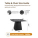 Rounded Square Outdoor Pedestal Dining Table - Ember Black