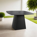 Rounded Square Outdoor Pedestal Dining Table - Ember Black