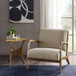 Mid - Century Lounge Chair With Upholstered Seat - Taupe