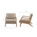 Mid - Century Lounge Chair With Upholstered Seat - Taupe