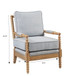 The Arm Chair With Padded Armrests - Dusty Blue / Camel Oak