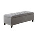 Modern Tufted Top Soft Close Storage Bench Upholstered Polyester - Gray