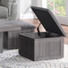 Moseberg - Coffee Table With Storage Stools - Light Gray