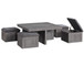 Moseberg - Coffee Table With Storage Stools - Light Gray