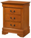Louis Phillipe - 3 Drawer Nightstand - Oak
