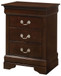 Louis Phillipe - 3 Drawer Nightstand - Cappuccino