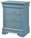 Louis Phillipe - 3 Drawer Nightstand - Teal
