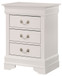 Louis Phillipe - 3 Drawer Nightstand - White