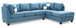 Malone - Sectional - Aqua