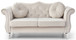 Elegant Flared Arm Loveseat - Ivory