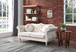 Elegant Flared Arm Loveseat - Ivory