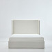 Carmen - King Upholstered Wingback Bed Frame With High Headboard - Ivory