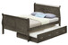 Full Elegant Trundle Bed With Timeless Charm - Gray