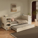 Daybed With Side Shelves, Multi Functional Desk & Charging Station
