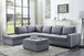 Cassia - 7 Seat Reversible Modular Sectional Sofa With Ottoman