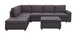 Cassia - 7 Seat Reversible Modular Sectional Sofa With Ottoman