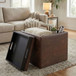 Rockwood - Upholstered Cube Storage Ottoman With Tray