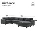 U Shaped Sectional Sofa 6 Seat Couch Set With Oversized Ottoman, Hidden Armrest Storage And Cup Holders USB Charging Ports Wide Seat Sofa