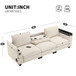 Sectional With tooth Speaker Comfy Cloud Couch Set With Drop Down Table Cup Holders, USB Charger Storage Armrest Wide Seat Sofa