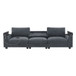 Sectional With Bluetooth Speaker Comfy Cloud Couch Set With Drop Down Table Cup Holders, USB Charger Storage Armrest Wide Seat Sofa