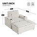 Oversized Chaise Lounge Indoor Rabbit Fur Sofa Bed With Storage Ottoman And Armrests Cup Holders With Deep Seat