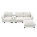 Modern Sectional Cloud Sofa With Console USB Charger Reading Light Cup Holder, Wide Seat 4 Seat Modular Couch Storable Indoor Funiture