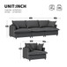 Living Room Set Modular Sectional Couch, Upholstered Sofa & Armchair & Movable Ottoman