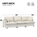3 Seat Sofa Module For Modular Sectional Wide Seat Cloud Couch With Throw Pillows Upholstered