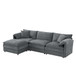 Modular Sectional With Deep And Wide Seat, Cloud Couch Set With Double Cushions Sofa With Movable Ottoman