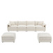 Modular Sectional With Deep And Wide Seat, Cloud Couch Set With Double Cushions Sofa With Movable Ottoman