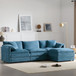 Modular Sectional With Deep And Wide Seat, Cloud Couch Set With Double Cushions Sofa With Movable Ottoman