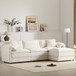 Modular Sectional With Deep And Wide Seat, Cloud Couch Set With Double Cushions Sofa With Movable Ottoman