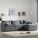 Modular Sectional With Deep And Wide Seat, Cloud Couch Set With Double Cushions Sofa With Movable Ottoman