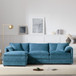 Modular Sectional With Deep And Wide Seat, Cloud Couch Set With Double Cushions Sofa With Movable Ottoman