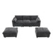 Modular Sectional With Storage Pockets, 5 Seat U Shaped Couch Set With Pillows, Free Combination Modern Cloud Sofa With 2 Movable Ottoman