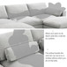 Modular Sectional With Storage Pockets, 5 Seat U Shaped Couch Set With Pillows, Free Combination Modern Cloud Sofa With 2 Movable Ottoman