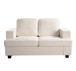 Modern Loveseat, Comfortable 2 Seater Couch With Deep Seating, Loose Back Cushions, Wide Arms