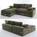 Modern Minimalist Modular Sectional Sofa Set, Upholstered Sleeper Couch