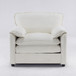 Oversized Reading Armchair With Thick Cushions, High Back Support